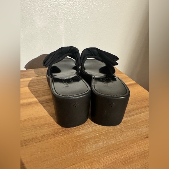 Kate Spade Bikini Platform Wedge Sandals Black Bow Size 9 EUC - Picture 7 of 11
